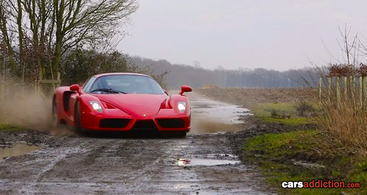 Ferrari Enzo out in the countryside Gymkhana WRC style
